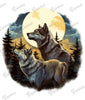 T-Shirt - Wolves Against the Full Moonlight